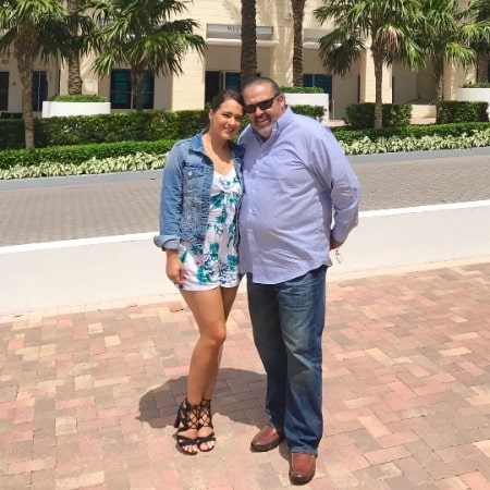 Liane with her father.